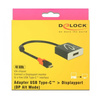 Delock Adapter USB-C =>DP (St/Bu) 15cm schw./black