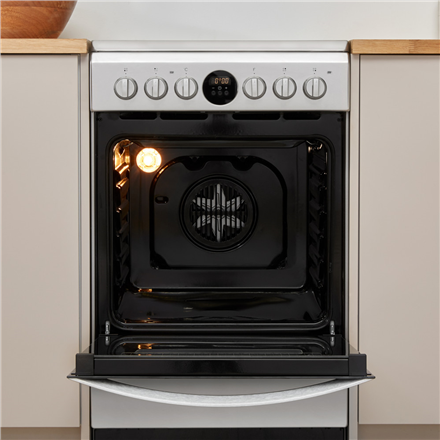 INDESIT Cooker IS5V8CHX/E Hob type Vitroceramic Oven type Electric Stainless steel Width 50 cm Grilling Electronic 57 L Depth 60 cm