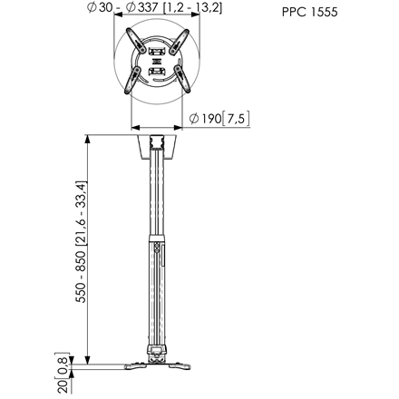 Vogels Projector Ceiling mount Turn, Tilt Silver