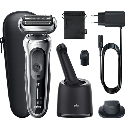 Braun Shaver 71-S7200cc Operating time (max) 50 min, Wet & Dry, Silver/Black