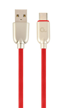 Kabel USB 2.0 - typ C (AM/CM) 1m oplot gumowy czerwony Gembird