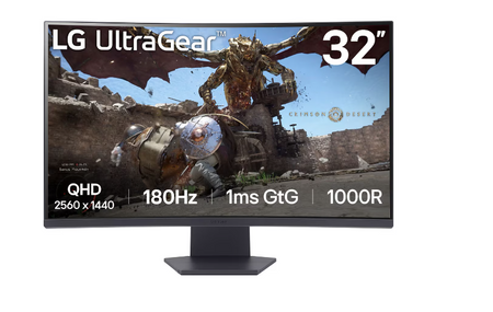 LG UltraGear 32GS60QC-B, 32 Zoll Curved Gaming Monitor, 180Hz, VA, AMD FreeSync