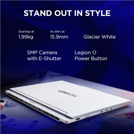 Lenovo Legion 7 16IAX10 | Glacier White | 16 " | OLED | WQXGA | 2560 x 1600 pixels | Intel Core Ultra 9 | 275HX | 32 GB | CSODIMM DDR5 | Solid-state drive capacity 2000 GB | NVIDIA GeForce RTX 5070 | GDDR7 | 8 GB | Windows 11 Home | 802.11be | Bluetooth v