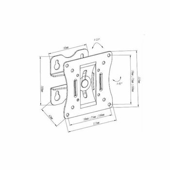 UCHWYT DO TV LED/LCD 10-27" 15KG CV-25  reg. pion/poziom OEM