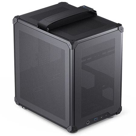 Jonsbo C6 PC-Gehäuse, Mini-Tower, Micro-ATX, mit Tragegriff - schwarz