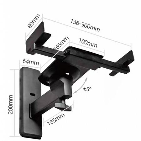 UCHWYT DO GŁOŚNIKÓW zaciskowy czarny 20kg 2szt G-10 ART