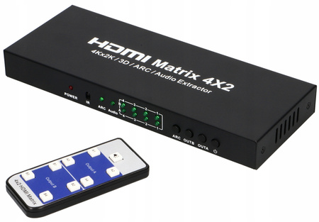 MATRIX SWITCH SPLITTER MATRYCA HDMI 4x2 ULTRAHD 4K