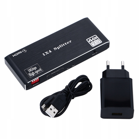 SPLITTER HDMI 2.0 1x4 ROZDZIELACZ UHD 4K HDCP 2.2