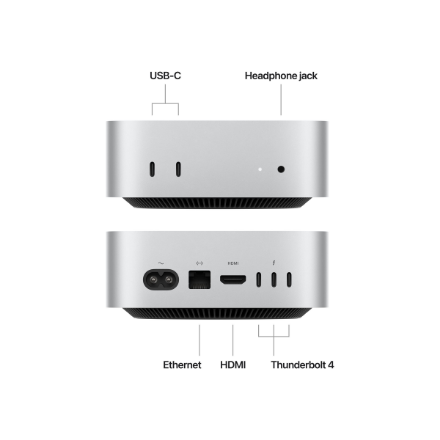 Apple Mac | Mini | Desktop | Apple M4 | Internal memory 16 GB | Solid-state drive capacity 512 GB | No Optical Drive | Keyboard language No keyboard | macOS