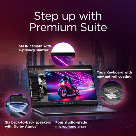 Lenovo Yoga Pro 9 16IAH10 | Tidal Teal | 16 " | OLED | 2.8K WQXGA+ | 2880 x 1800 pixels | Intel Core Ultra 7 | 255H | 32 GB | Soldered LPDDR5x | Solid-state drive capacity 1000 GB | NVIDIA GeForce RTX 5060 Graphics | GDDR7 | 8 GB | Windows 11 Pro | 802.11