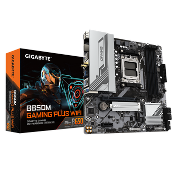 GIGABYTE B650M Gaming Plus WiFi Mainboard, Sockel AM5, AMD B650, Micro-ATX, DDR5