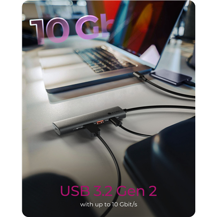 Raidsonic | 4-Port USB 3.2 Gen 2 Hub with Power Delivery | IB-HUB1437-CPD