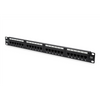 Digitus Patch Panel DN-91624U Black 48.2 x 4.4 x 10.9 cm Category: CAT 6; Ports: 24 x RJ45; Retention strength: 7.7 kg; Insertion force: 30N max