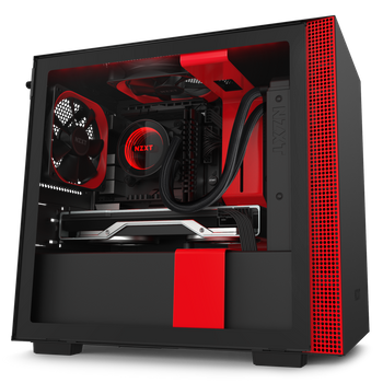 NZXT H210i Side window, Black/Red, Mini ITX, Power supply included No