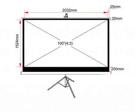 EKRAN RĘCZNY NA STATYWIE 100" 152x203cm TA-100 4:3 ART