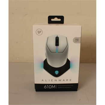 SALE OUT. Dell Mouse Alienware 610M Wired / Wireless Gaming Mouse - AW610M (Lunar Light), UNPACKED, USED, SCRATCHES ON BACK, BLUETOOTH CONNECTION IS MISSING | Dell | Alienware | AW610M | Wireless wired optical | Gaming Mouse | Lunar Light | UNPACKED, USED