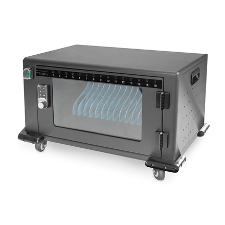 SALE OUT. Digitus Charging trolley, 16 charge bases, 14", black 384 x 550 x 375 mm, electr. lock, incl. USB, fan | Digitus | Black | USED, SCRATCHES ON CORNERS