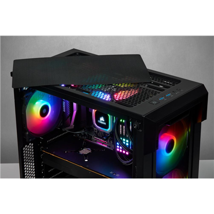 Corsair Airflow Tempered Glass Mid-Tower Smart Case iCUE 220T RGB Side window,  Mid-Tower, Black, Power supply included No, Steel, Tempered Glass