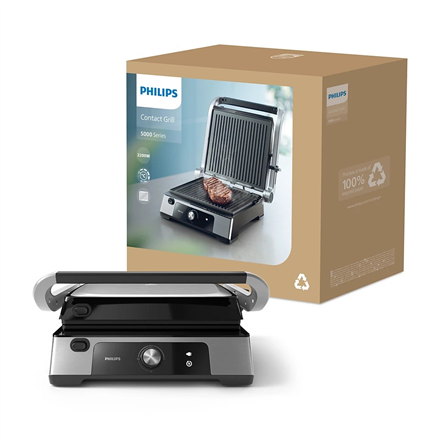 Philips | Contact Electric Grill | HD6301/90 5000 Series | Table | 2200 W | Black
