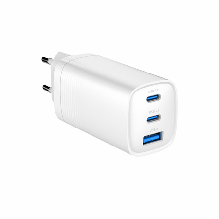 ŁADOWARKA SIECIOWA GaN PD/QC 4.0 2x USB-C 1x USB-A 65W ART