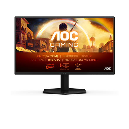 AOC 25G42E | 25 " | IPS | FHD | 16:9 | 180 Hz | 1 ms | 1920 x 1080 pixels | 300 cd/m² | HDMI ports quantity 1 | Black