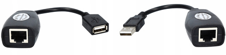 PRZEDŁUŻACZ USB MYSZKI EXTENDER RJ45 PO LAN 60M 5e