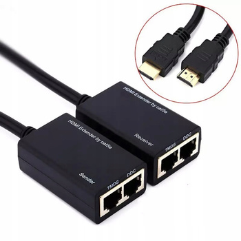 KABEL KONWERTER HDMI na LAN PO SKRĘTCE RJ45 30M