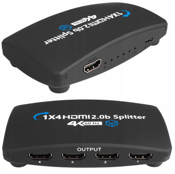 SPLITTER HDMI 2.0 1x4 ROZDZIELACZ UHD 4K HDCP 2.2