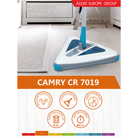 Camry Vacuum cleaner CR 7019 Cordless operating, Handstick, 6 V, Operating time (max) 45 min, White, Warranty 24 month(s)