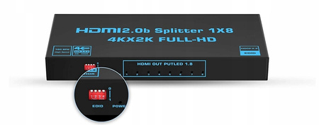 SPLITTER HDMI 2.0 1x8 ROZDZIELACZ ULTRAHD HDCP 2.2