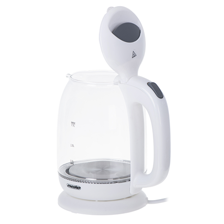 Mesko Kettle MS 1302w Electric, 2200 W, 1.7 L, Glass, 360° rotational base, White