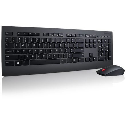 Lenovo Professional Professional Wireless Keyboard and Mouse Combo - US English with Euro symbol Keyboard and Mouse Set Wireless Mouse included US US English Numeric keypad Wireless connection Black