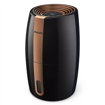 Philips HU2718/10  Humidifier 17 W Water tank capacity 2 L Suitable for rooms up to 32 m² NanoCloud technology Humidification capacity 200 ml/hr  Black/Copper