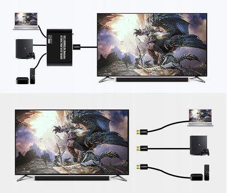 SWITCH HDMI 2.0b 3x1 ROZDZIELACZ 4K/60 HZ HDCP 2.2