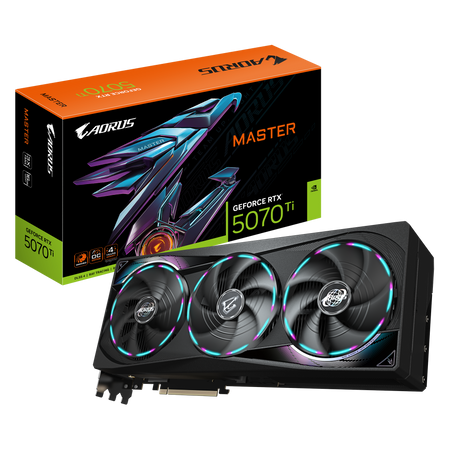 Gigabyte AORUS GeForce RTX 5070 Ti MASTER 16G | NVIDIA | 16 GB | GeForce RTX 5070 Ti | GDDR7 | HDMI ports quantity 1 | PCI-E 5.0