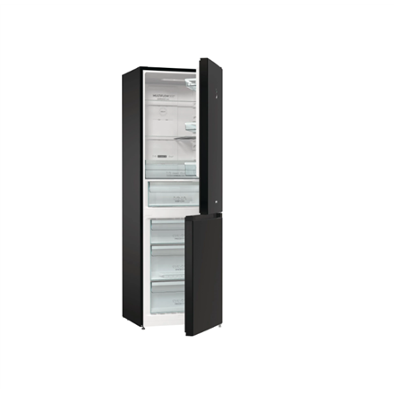 Gorenje Refrigerator NRK6192SYBK Energy efficiency class E, Free standing, Combi, Height 185 cm, No Frost system, Fridge net capacity 204 L, Freezer net capacity 96 L, Display, 38 dB, Black