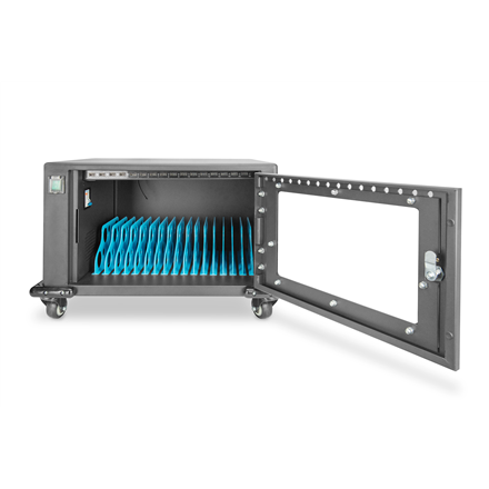 SALE OUT. Digitus Charging trolley, 16 charge bases, 14", black 384 x 550 x 375 mm, electr. lock, incl. USB, fan | Digitus | Black | USED, SCRATCHES ON CORNERS