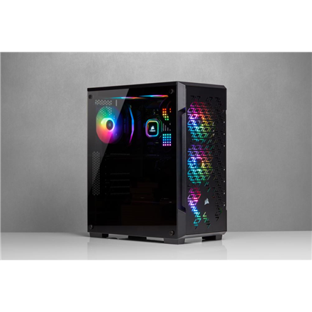 Corsair Airflow Tempered Glass Mid-Tower Smart Case iCUE 220T RGB Side window,  Mid-Tower, Black, Power supply included No, Steel, Tempered Glass