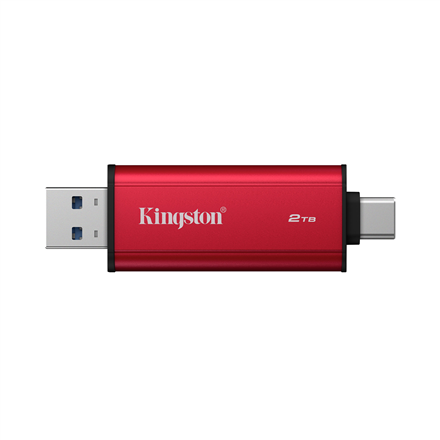 Kingston Dual Portable Solid-State Drive, USB Type-A and Type-C | 2000 GB | Solid-state drive interface USB 3.2 Gen 2 | Read speed 1050 MB/s | Write speed 950 MB/s