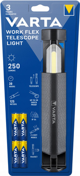 LATARKA WORK FLEX TELESCOPE LIGHT (+4xAA) 250lm VARTA