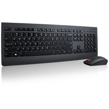 Lenovo Professional Professional Wireless Keyboard and Mouse Combo - US English with Euro symbol Keyboard and Mouse Set Wireless Mouse included US US English Numeric keypad Wireless connection Black