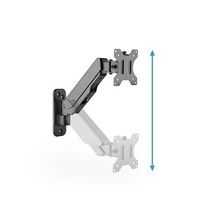 Digitus Wall mount | DA-90396 | Adjustable Height, Rotate, Tilt | 17-32 " | Maximum weight (capacity) 8 kg | Black