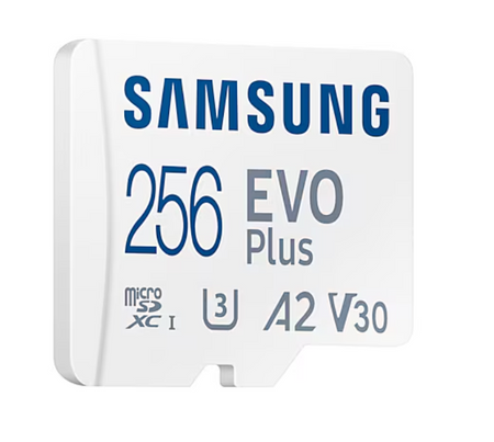 Samsung | MicroSD Card | EVO Plus | 256 GB | microSDXC Memory Card | Flash memory class U3, V30, A2