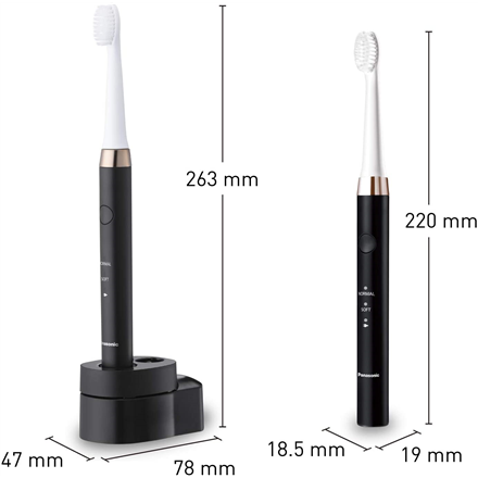 Panasonic Electric Toothbrush EW-DM81-K503 Rechargeable, For adults, Number of brush heads included 2, Number of teeth brushing modes 2, Sonic technology, White/Black