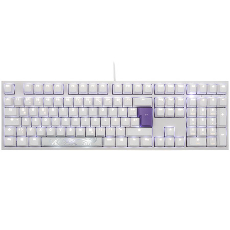 Ducky One 2 White Edition PBT Gaming Tastatur, MX-Blue, weiße LED - weiß