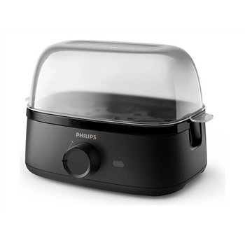 Philips HD9137/90  Egg Cooker, 400 W, 6 eggs, Poacher, Traspert lid, Deep Black | Philips