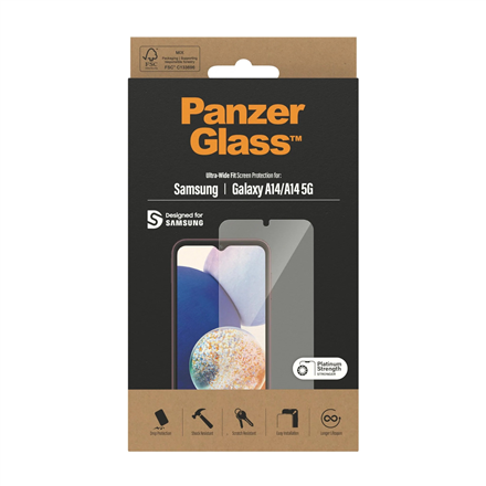 PanzerGlass Ultra Wide fit Screen Protector Samsung  Galaxy A14/A14 5G Transparent