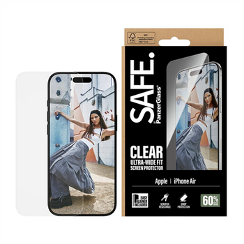 PanzerGlass Screen protector | Apple | iPhone Air | Glass | Transparent | Ultra-Wide Fit w. EasyAligner