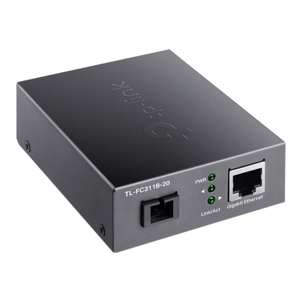 TP-LINK | Gigabit Single-Mode WDM Media Converter | TL-FC311B-20 | Gigabit SC Fiber Port | 10/100/1000 Mbps RJ45 Port (Auto MDI/MDIX)