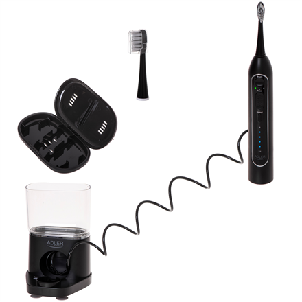Adler 2-in-1 Water Flossing Sonic Brush | AD 2180b | Rechargeable | For adults | Number of brush heads included 2 | Number of teeth brushing modes 1 | Black